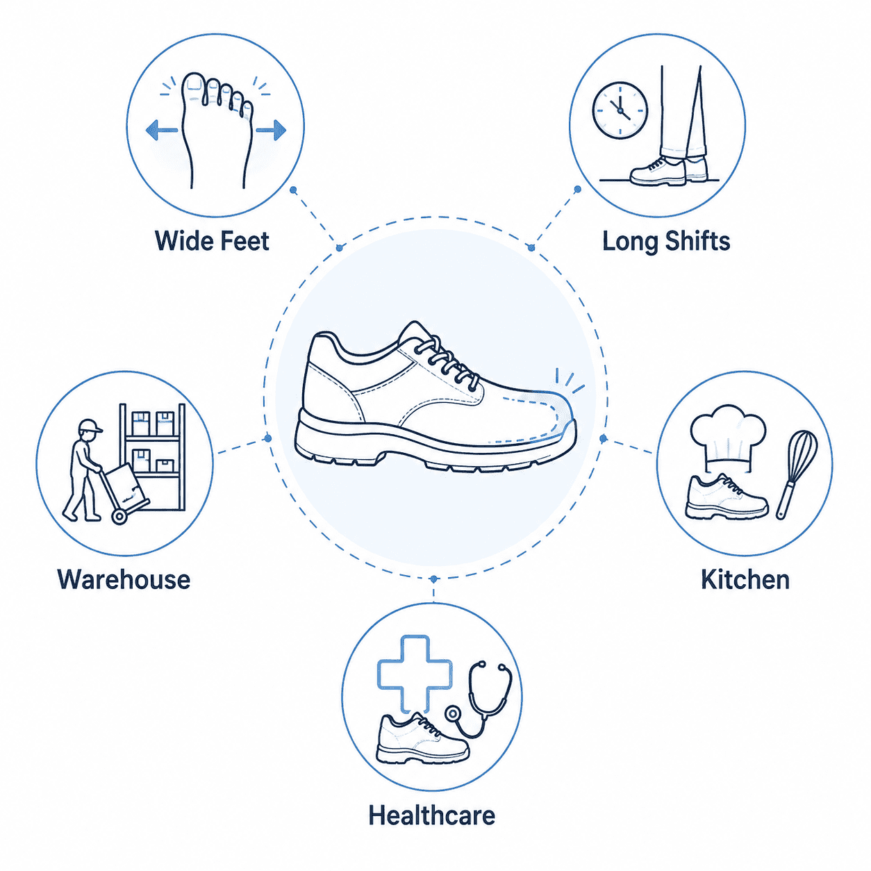 Best Wide Toe Box Work Shoes for Long Shifts