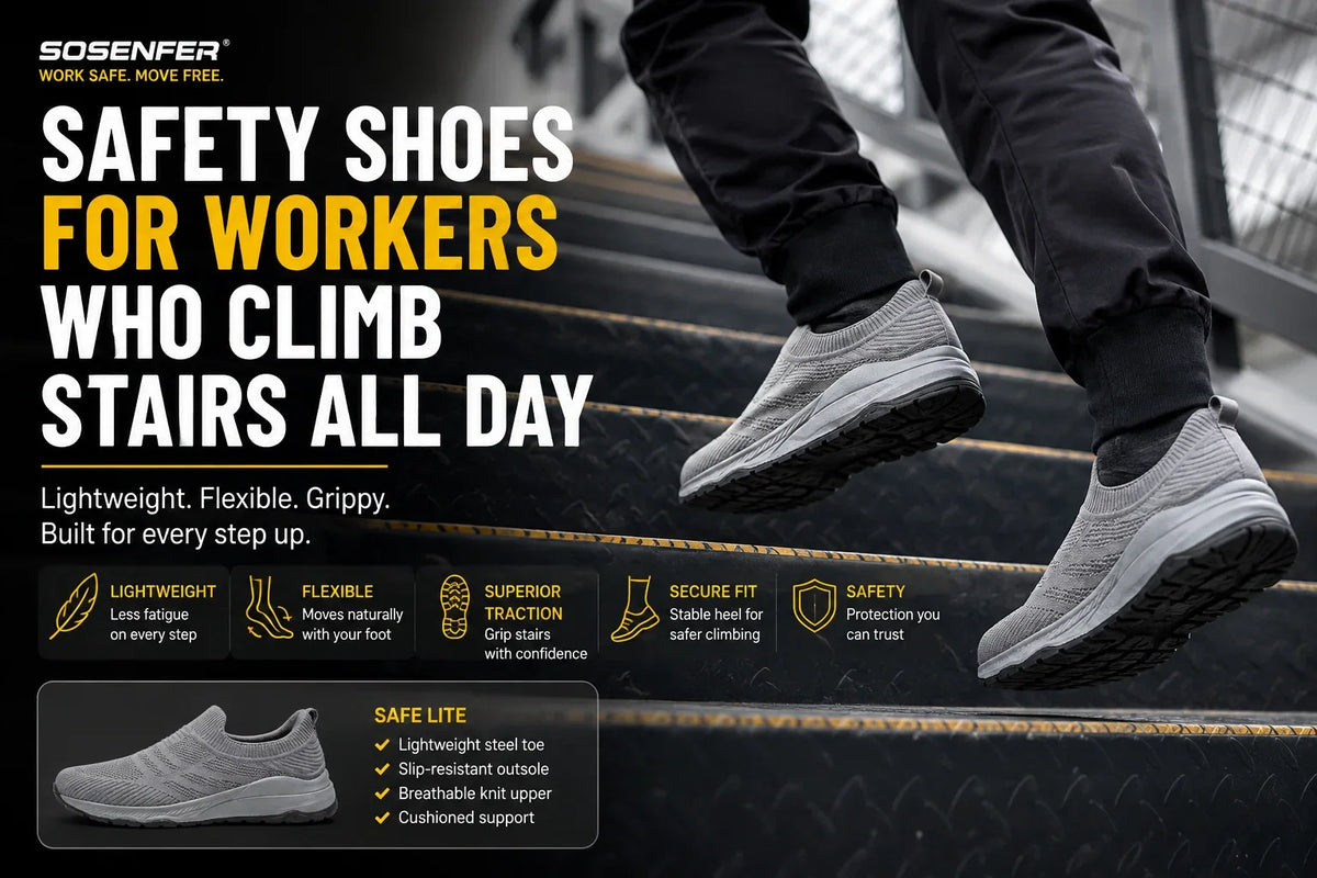 Safety Shoes for Workers Who Climb Stairs All Day