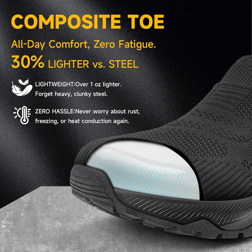 Men's FlexGuard Black Wide Pro Safety Shoes