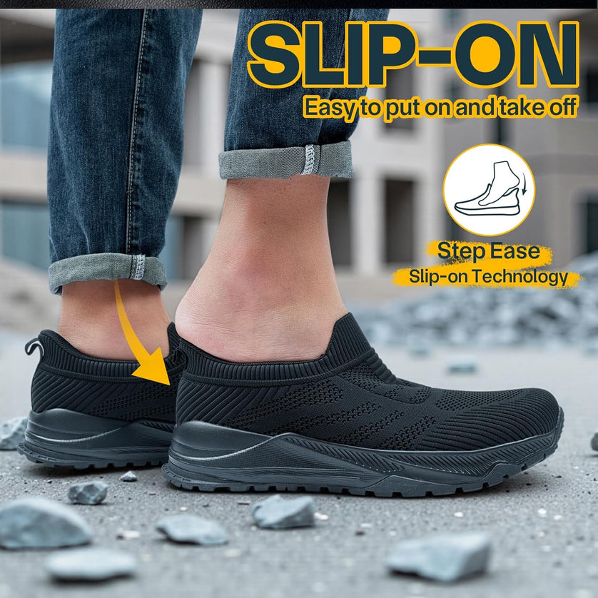 Men's FlexGuard Black Wide Pro Safety Shoes