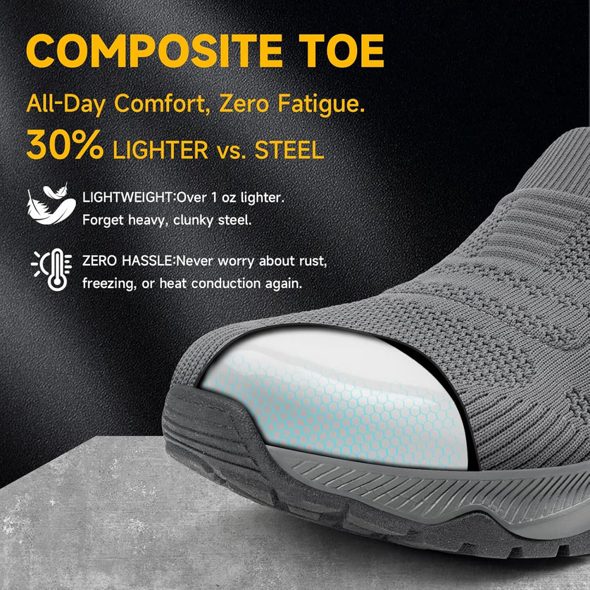 ApexWide Gray Composite Wide Toe Box Safety Shoes