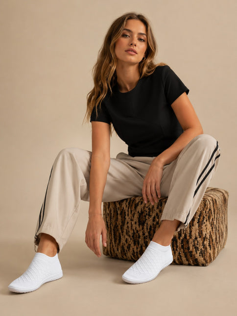 Chaussures pieds nus SolaWeave blanches à bout large