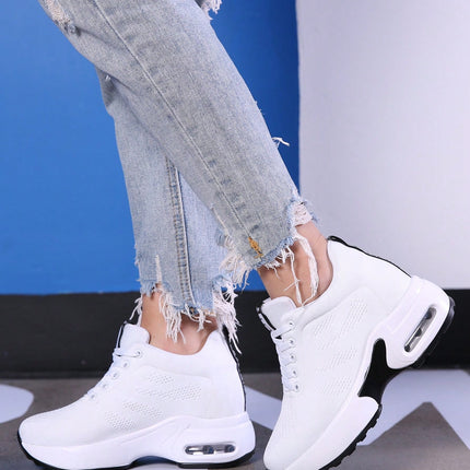 AuraLift Hidden Wedge Air Cushion Knit Sneakers