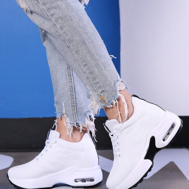 AuraLift Hidden Wedge Air Cushion Knit Sneakers