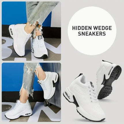 AuraLift Hidden Wedge Air Cushion Knit Sneakers