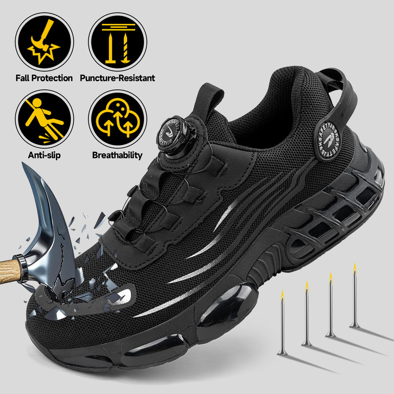 Chaussures de sécurité à embout en acier avec boucle rotative
