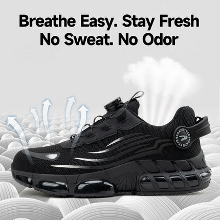 Zapatos de seguridad con puntera de acero y hebilla giratoria