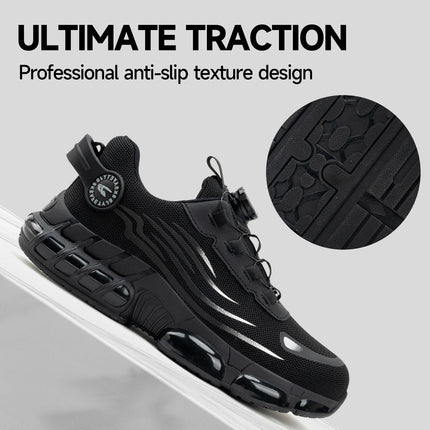 Zapatos de seguridad con puntera de acero y hebilla giratoria