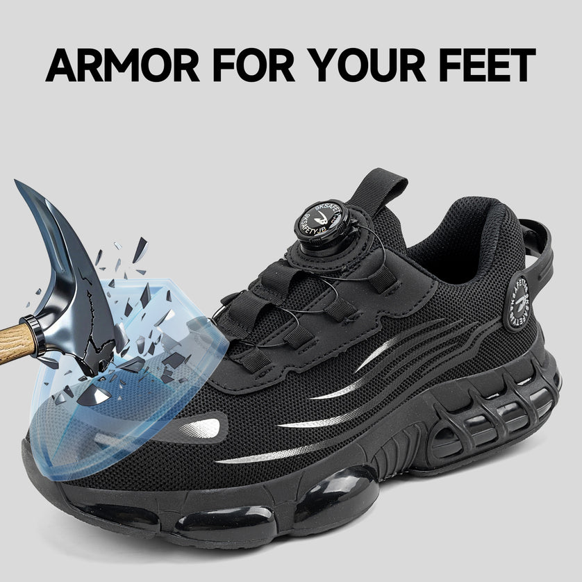Steel Toe Safety Shoes with Rotary Buckle