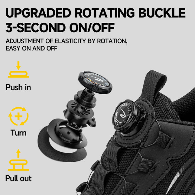 Steel Toe Safety Shoes with Rotary Buckle