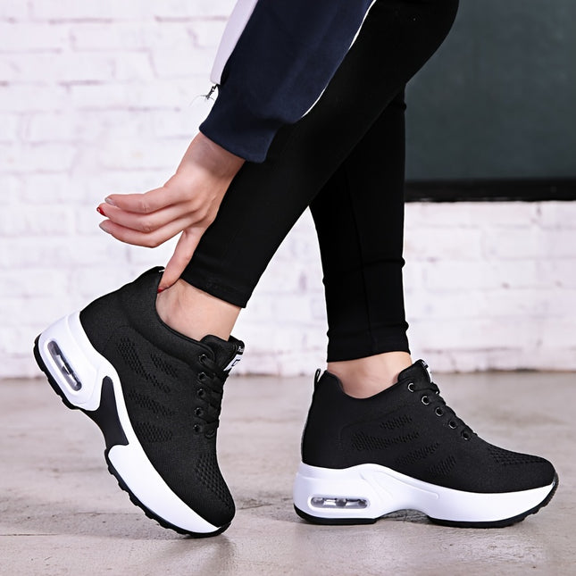AuraLift Hidden Wedge Air Cushion Knit Sneakers