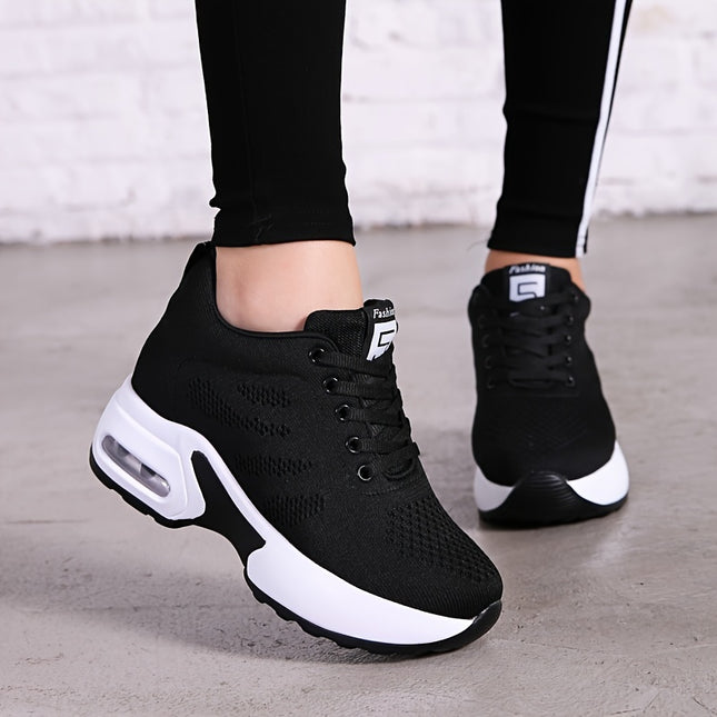 AuraLift Hidden Wedge Air Cushion Knit Sneakers