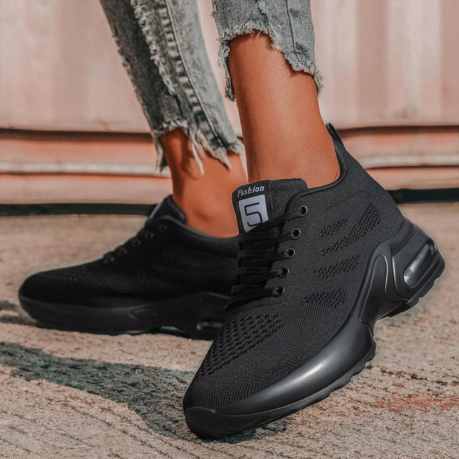 AuraLift Hidden Wedge Air Cushion Knit Sneakers