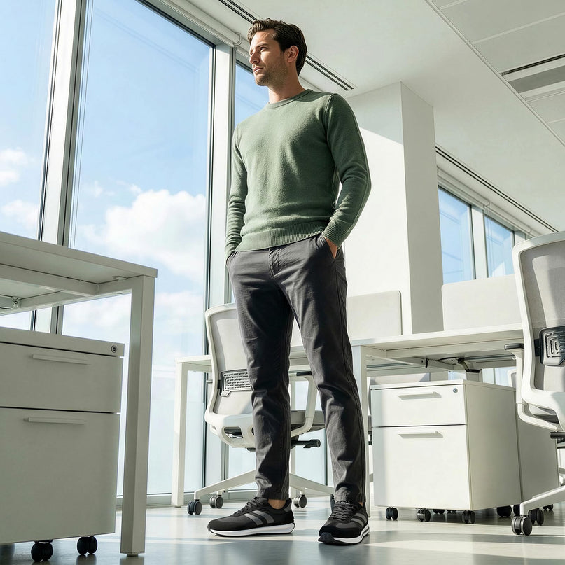 Sneakers Casual Classiche HORIZON Nere da Uomo con Punta Larga