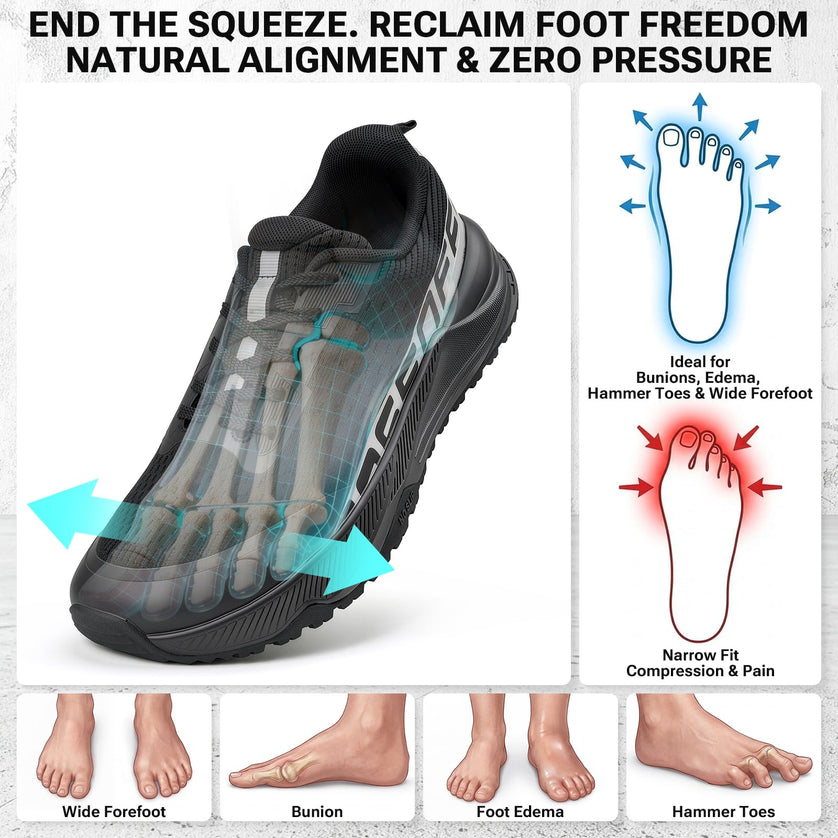 NightStride Reflective Wide Toe Box Walking Shoes