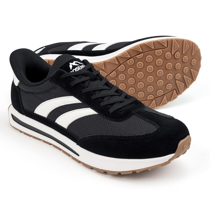 HORIZON Black Gum Wide Toe Box Casual Sneakers