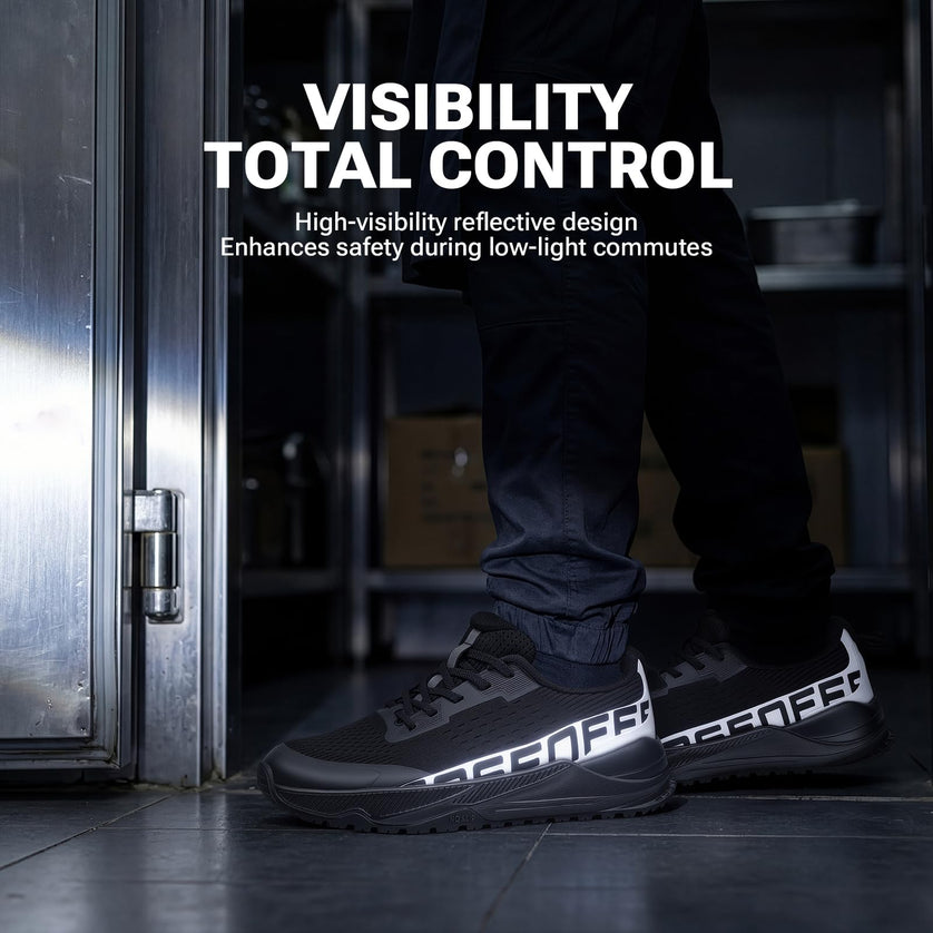 NightStride Reflective Wide Toe Box Walking Shoes