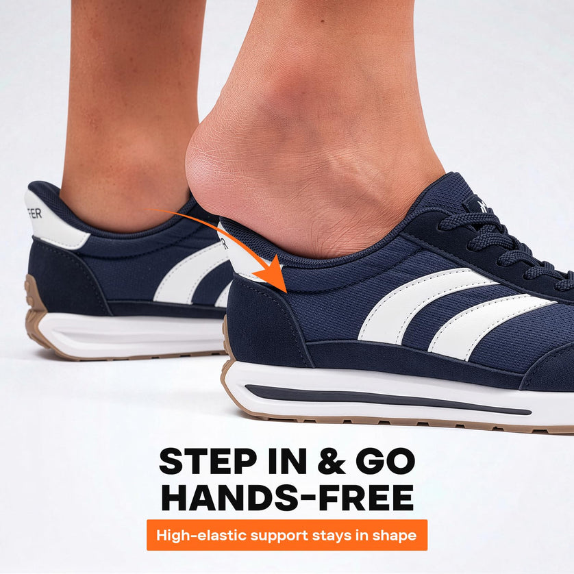HORIZON Midnight Navy Wide Toe Box Casual Sneakers