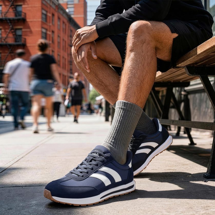HORIZON Midnight Navy Wide Toe Box Casual Sneakers