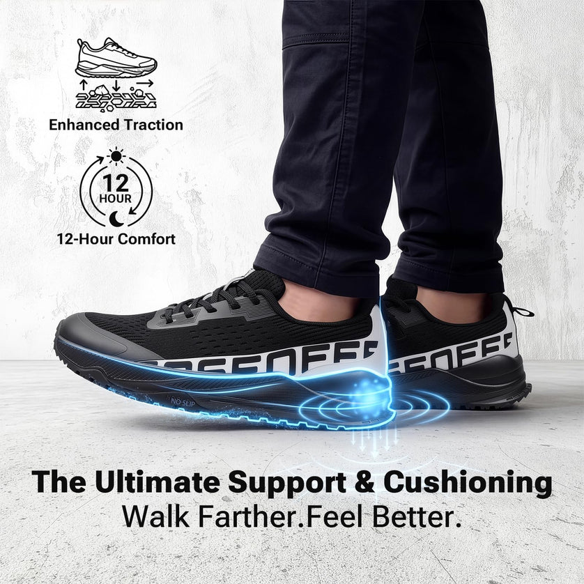 NightStride Reflective Wide Toe Box Walking Shoes