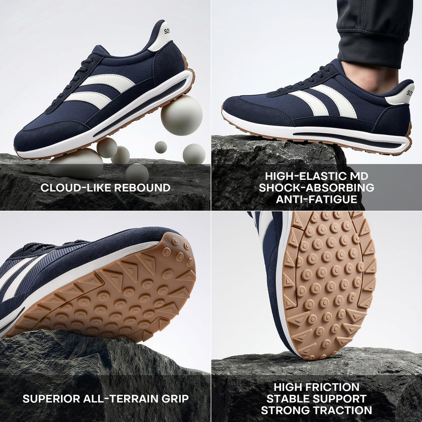 HORIZON Midnight Navy Wide Toe Box Casual Sneakers