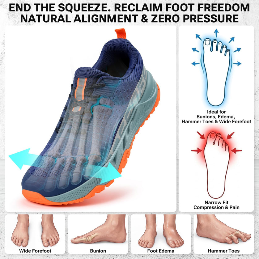 TrailPulse Wide Toe Box Walking Shoes