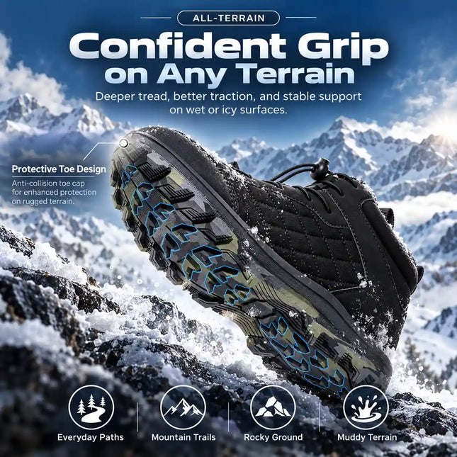AlpineRoam Wide Toe Winter Hiking Boots