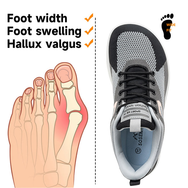 Nuvia freihändige Barfuß-Slip-ons mit breitem Zehenbereich