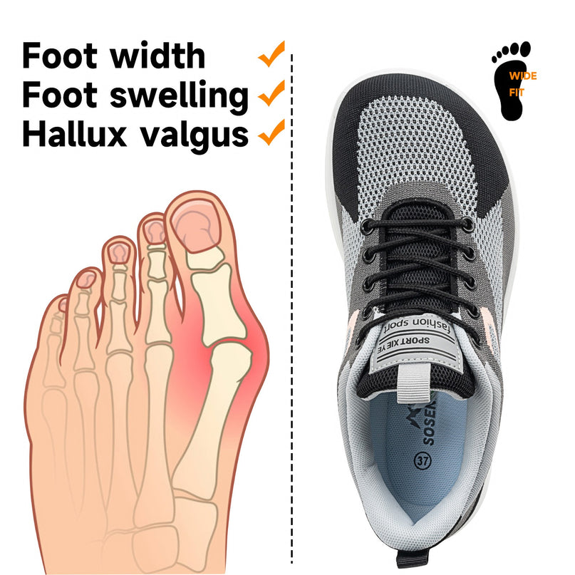 Nuvia freihändige Barfuß-Slip-ons mit breitem Zehenbereich