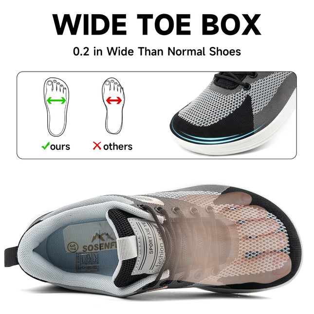 Nuvia freihändige Barfuß-Slip-ons mit breitem Zehenbereich