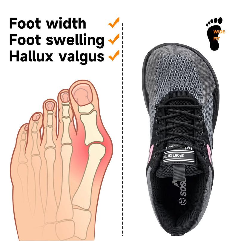 Nuvia freihändige Barfuß-Slip-ons mit breitem Zehenbereich
