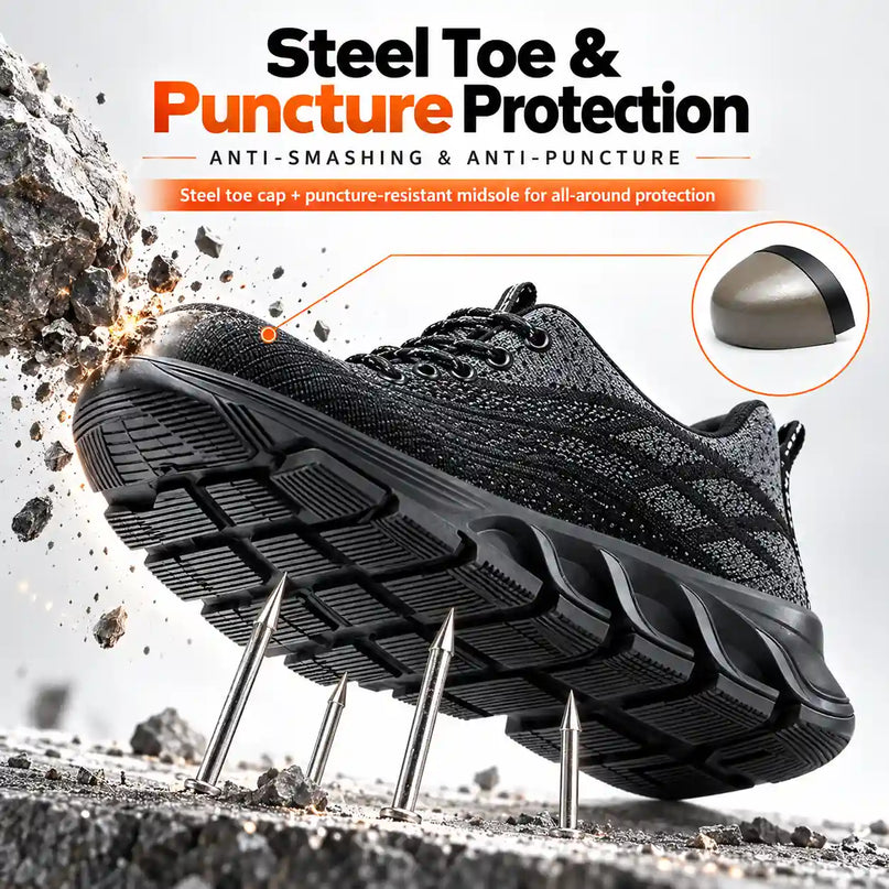 AeroGuard Lightweight Steel Toe Safety Shoes